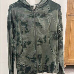 Lululemon Athletica Scuba Full Zip Green Tie-Dye Hoodie